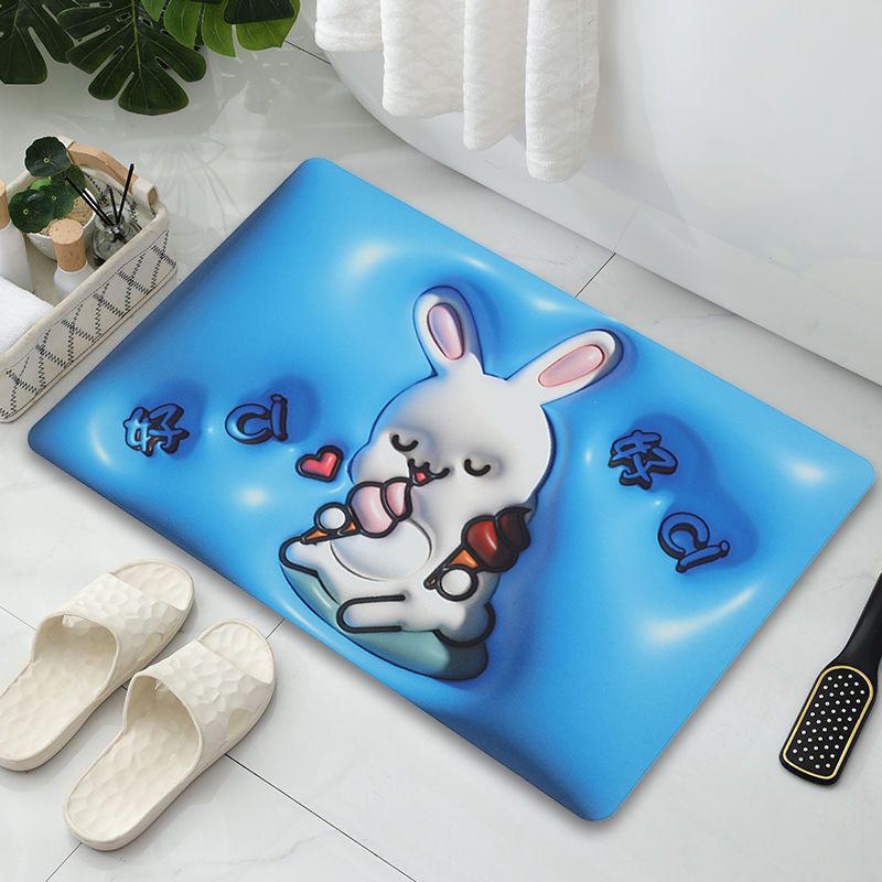 Мультяшный диатомовый ил для ванной комнаты, туалета, подушки, кухонный коврик для ног, мультяшное изображение, впитывающий нескользящий коврик для двери