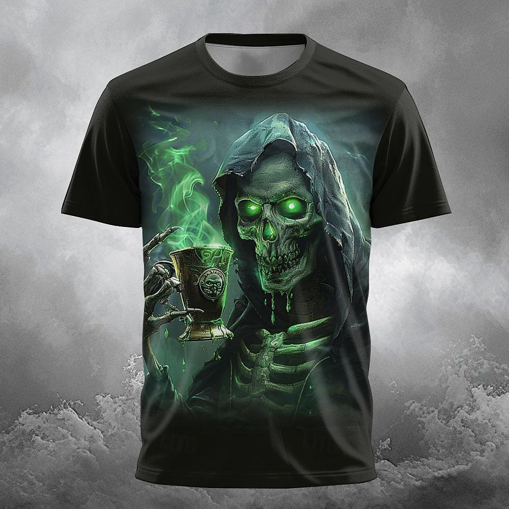 Unisex T-shirt 3d Skull Print Casual Crew Neck Tee Short Sleeve Tops Summer Oversized T-shirt Hip Hop Trend Fashion Unisex's Clothes