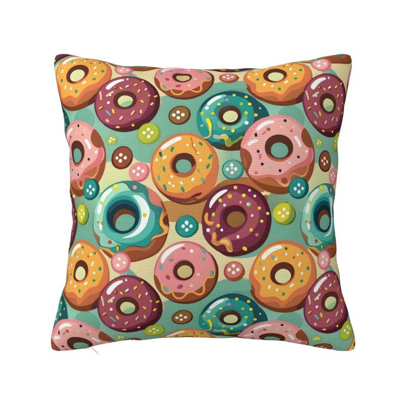 Custom Chocolate Donut Doughnut Cushion Covers Funny Pattern Food Soft Nordic Pillow Case Home Decor