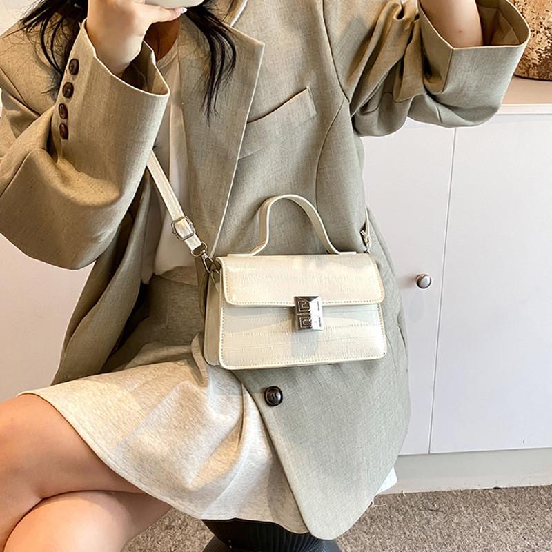 Chic Small Square Bag For Women 2024 Summer Trendy Pu Leather Crossbody Bag