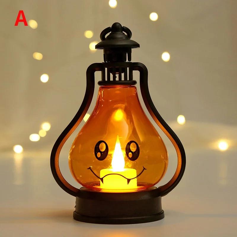 Creative Wholesale Halloween LED Horror Style Light Pumpkin Ghost Lantern Bar Desktop Ornament Halloween Decor Accessories