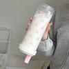 Милая пластиковая бутылка для воды 500 мл с трубочкой и бантом, пластиковые стаканы большой емкости для сока, молока