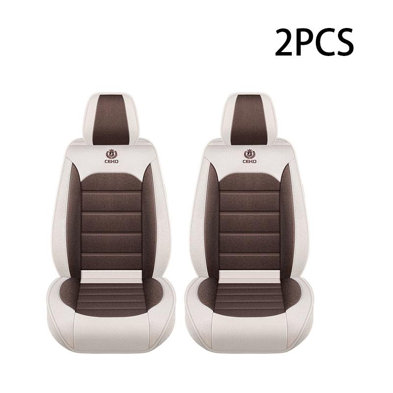 2pcs Universal Linen-Textured Full-Cover Car Seat Covers - Breathable, All-Season Comfort for Most Sedans, SUVs, and Trucks