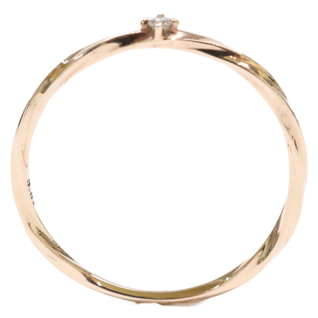 ete [Beautiful Condition] K10 0.01 Diamond Twist Ring ring goldUsed