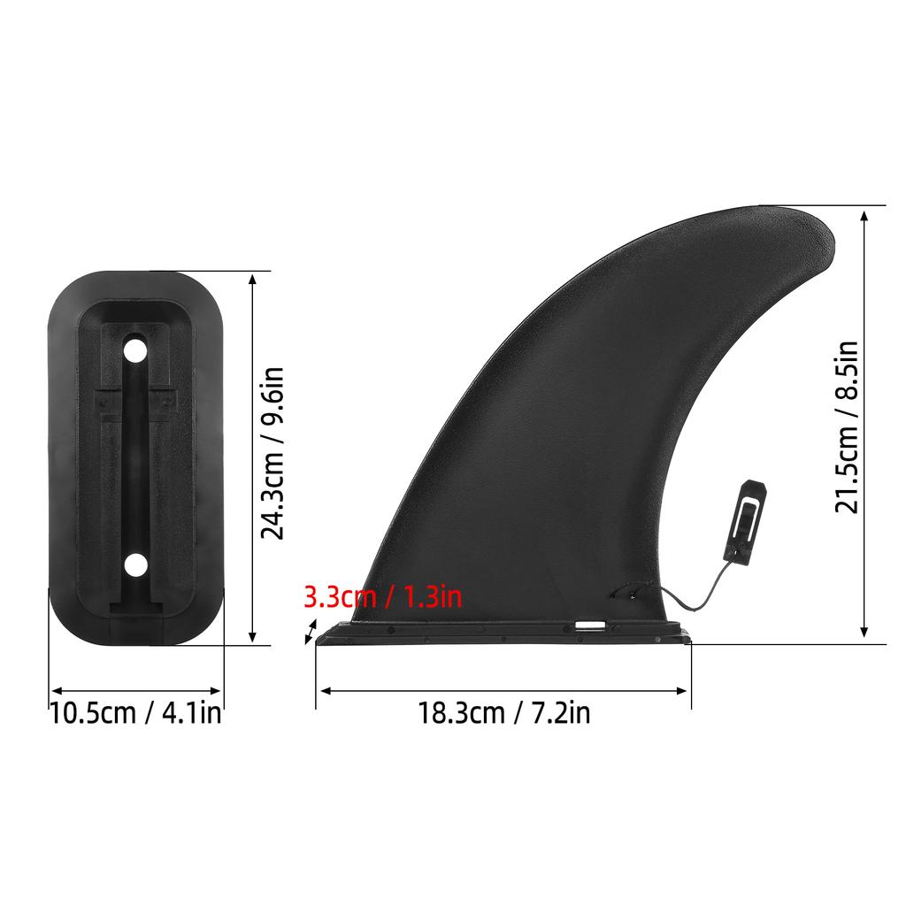 9 Inch Surfboard Fin Stand Up Paddle Board Fin Quick Release Center Fin with Base for Inflatable