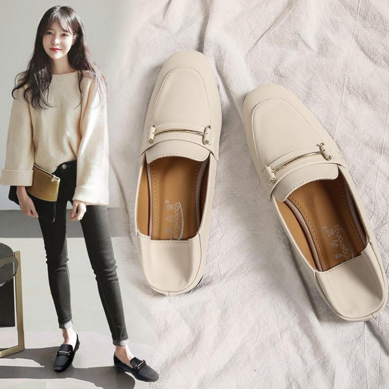 Одинарные туфли, женские новые маленькие кожаные туфли на плоской подошве, высокие лоферы без шнуровки с внутренней стороны, весенние туфли в горошек