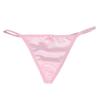 New Intimates Large Size Low Waist Women Sexy Bow Lingerie Briefs T-Back Panties Satin Women Thongs