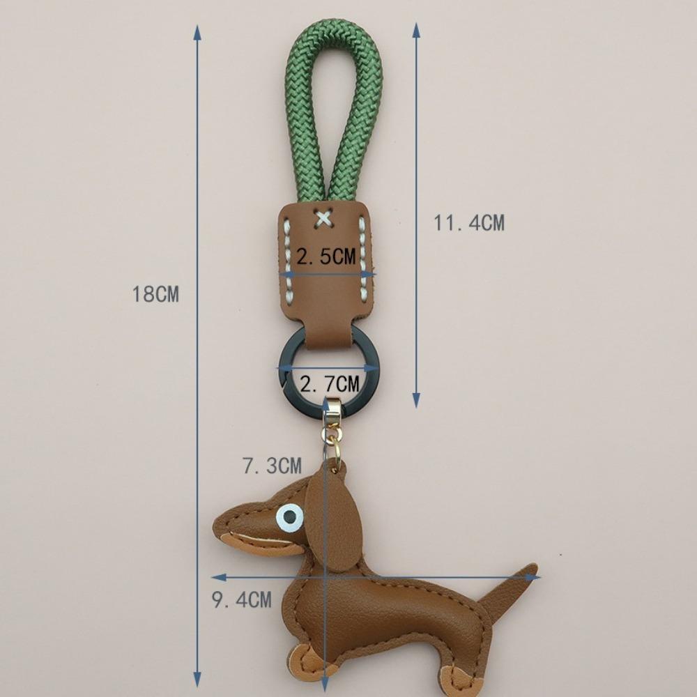 Модный брелок для ключей в виде таксы, мультяшный щенок, сумка, подвеска из искусственной кожи, вешалка, украшение для сумки