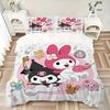 3pcs My Melody and Friends Quilt Cover Set - Soft and Cozy Bedroom, Guest Room and Dorm Decorative Bedding 3-Piece Set 1 Quilt Cover + 2 Pillow S