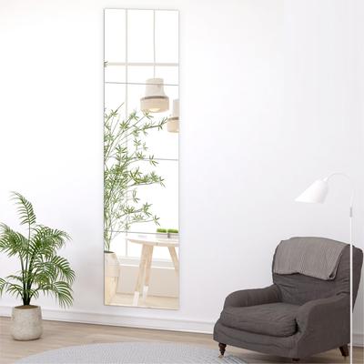 [Представлено в журнале anan] Зеркало CocoMirror на клейкой основе, Небьющееся настенное зеркало, Наклеивающееся зеркало, Настенное зеркало, Небьющееся (30x30 см, Набор из 4 шт., Правый А