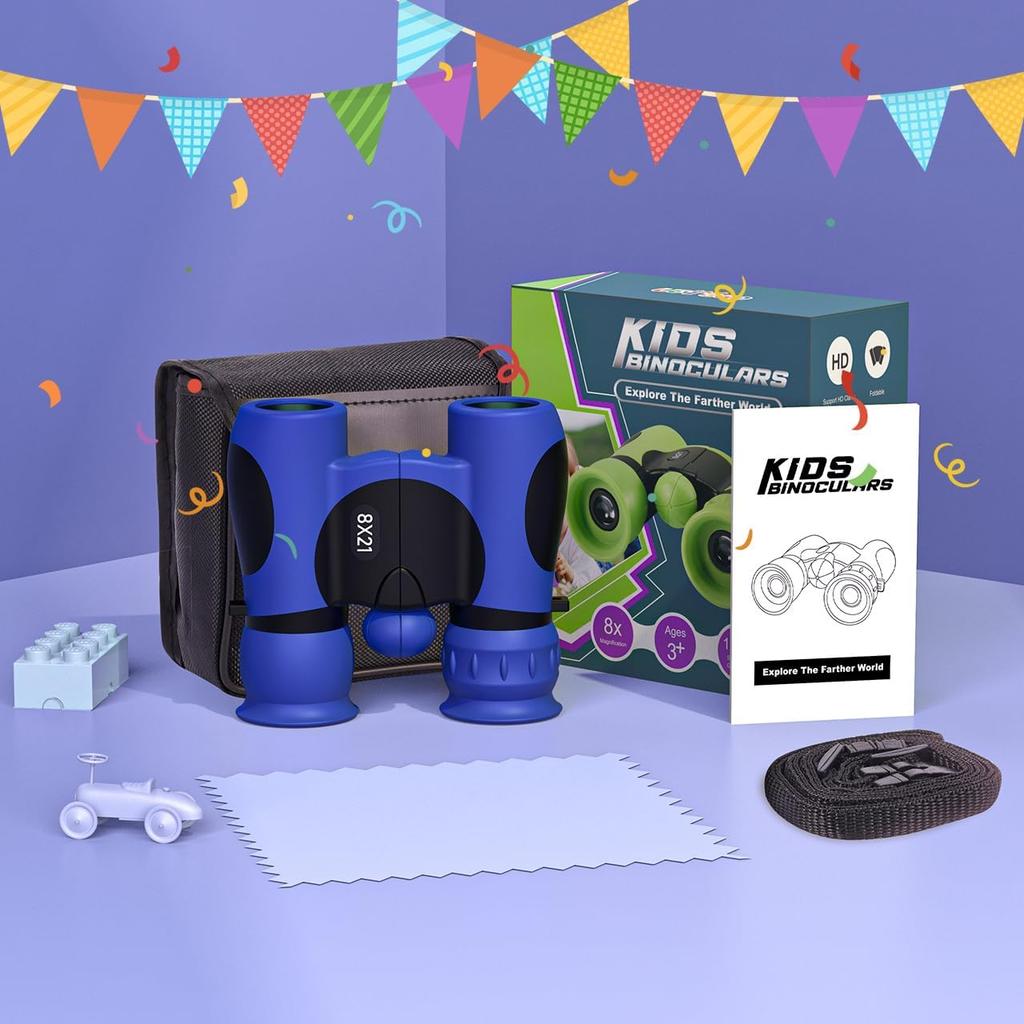 LetsGO Toyz 2020 Binoculars for Children, 8 X 21, Christmas Gift & Outdoor Toy