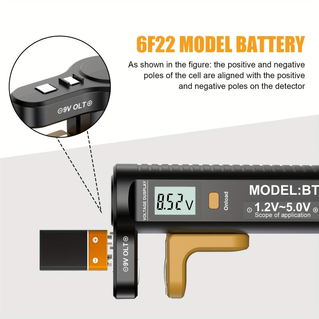 Digital Battery Tester LCD Display Battery Capacity Voltage Checker Battery Test Meter