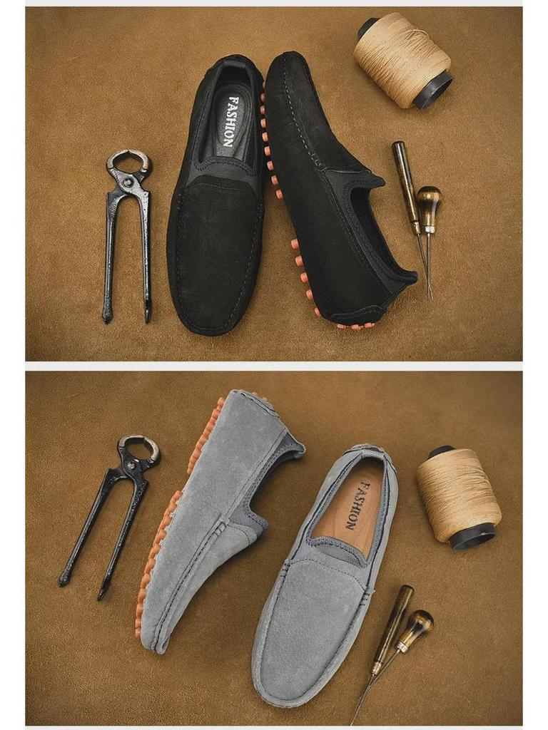 Весенние модные мужские туфли без застежек в британском стиле — однотонные, простые, повседневные, большого размера, корейская мода.