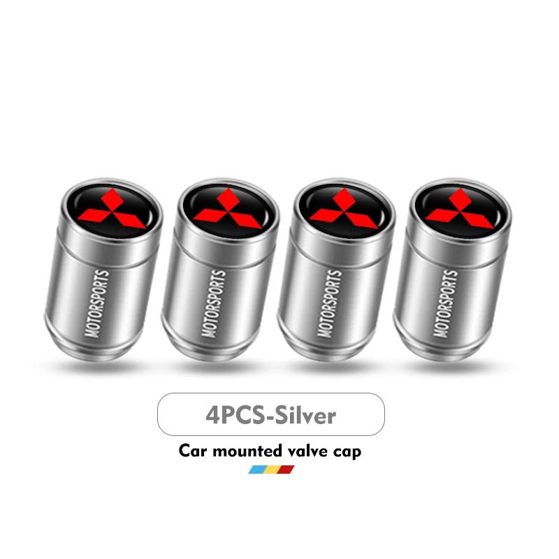 gzbf5 4PCS Car Motorcycle Valve Caps for Mitsubishi All Models Eclipse Cross ASX Mirage Tire Stem Air Cover Universal Accessories