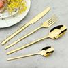 4Pcs Black Gold Cutlery Set Knives Fork Spoon Dinner Tableware Stainless Steel Dinnerware Party Kitchen Flatware Silverware Set