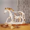 1PC Hollowed Feng Shui Horse Resin Galloping Statue Handmade Home Office Decoration Ornament