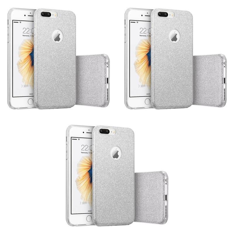 Для Apple Iphone 7 Plus Защитный ТПУ ПК Глиттер Чехол Для Телефона С Полным Покрытием Для Амортизации Ударов