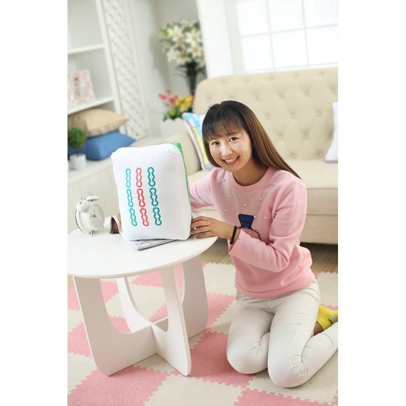 Mahjong Themed Plush Pillow Toy With Pp Cotton Filling For Home Decor Gift Special Characters Included