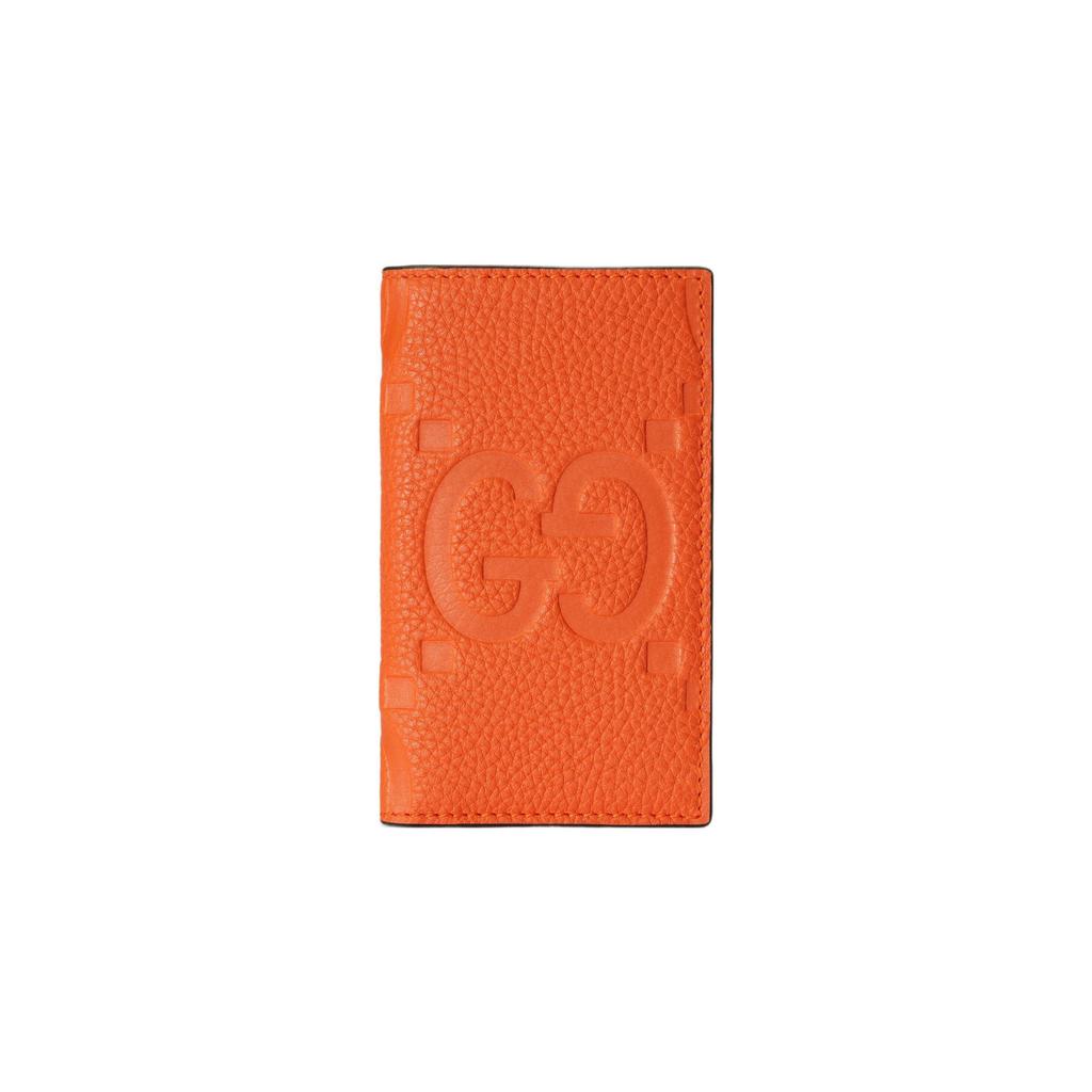 Gucci Держатель для карт GG с тиснением, оранжевая кожа 739478-AABY0-7505