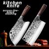 Forged Kitchen Knives Chopper Set FullTang Hand Made Chef Knife Professional Meat Cleaver Steel Wrapped Around Solid Wood Handle