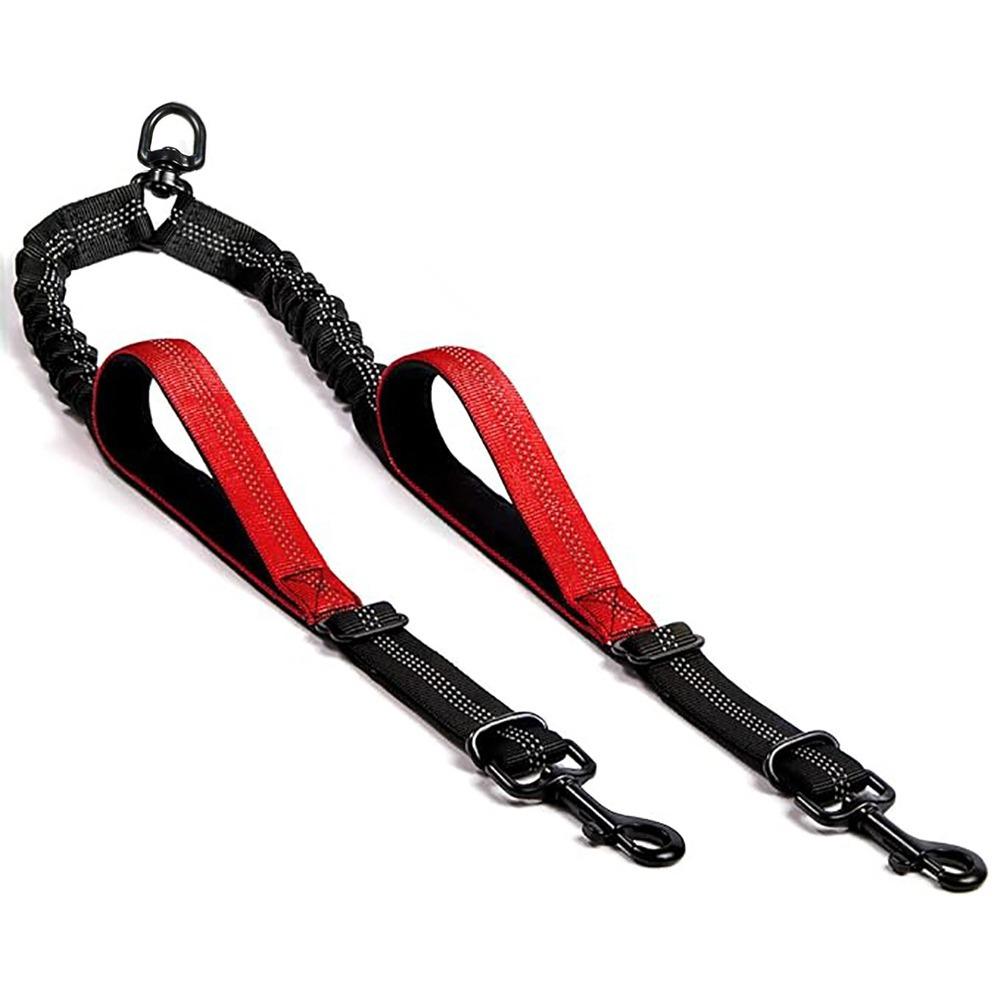 Shock Absorbing Dual Dog Leash No-Tangle Pet Walking Rope Two Dog Lead Rope Two Dogs Walking
