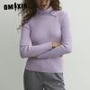 GMXIA Женский удлиненный свитер с высоким воротом, осенне-зимняя вязаная нижняя рубашка, тонкий пуловер с высоким воротом, свитер