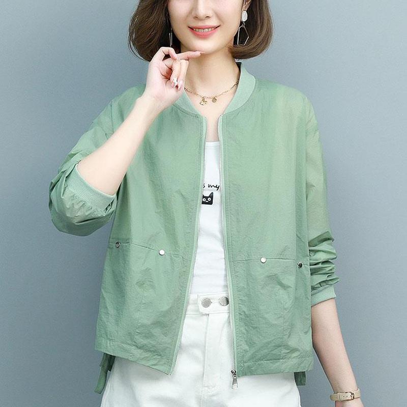 Лето-осенние женские куртки с длинными рукавами, легкие женские короткие куртки, повседневные универсальные рубашки с защитой от солнца