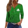 Женская модная и повседневная рубашка с рукавом семь четвертей. Топ-пуловер с принтом ко Дню Святого Патрика