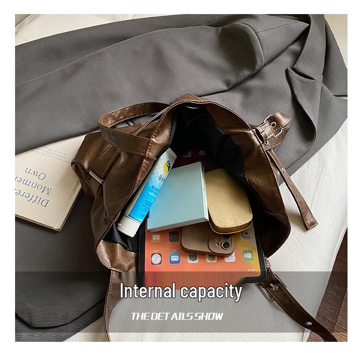 Осень 2025 Ретро Большая Вместимость Повседневная Сумка Через Плечо