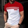 Men'S Stripe T-Shirt 3D Print T Shirt Fashion Short Sleeve Hip Hop Tee Loose Casual T-Shirt Breathable Comfortable Trend O-Neck Top
