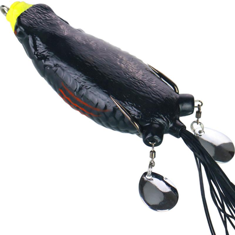 ZLJ силиконовая приманка для моделирования гигантских лягушек, укрепляющая двойное кольцо с двойными блестками, цветной шелк 9 см