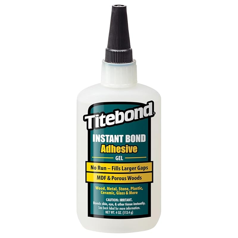 Titebond Instant Bond Thick Adhesive, 8-second Bond, Home Repair, Woodworking, Crafts, Moldings, Picture Frames, 4 Oz. 6222