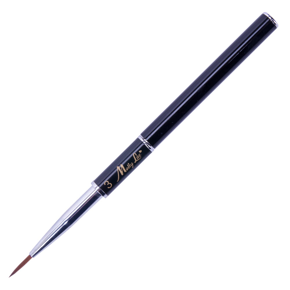 MollyLac Nail Art Brush, black, bristle length 10mm
