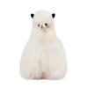 INJOI Plush Alpaca Toy, Fluffy and Cute, Handmade with Rare Natural Alpaca Fur, Perfect for Anniversaries and Special Occasions, Gift (15cm, White,