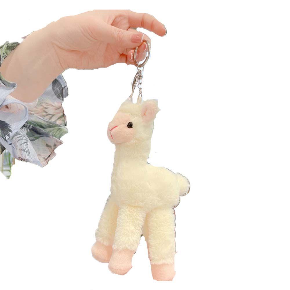 Decoration Handmade Key Trinket Alpaca Keychain Animal Keyring Sheep Key Ring Stuffed Toy Keychain
