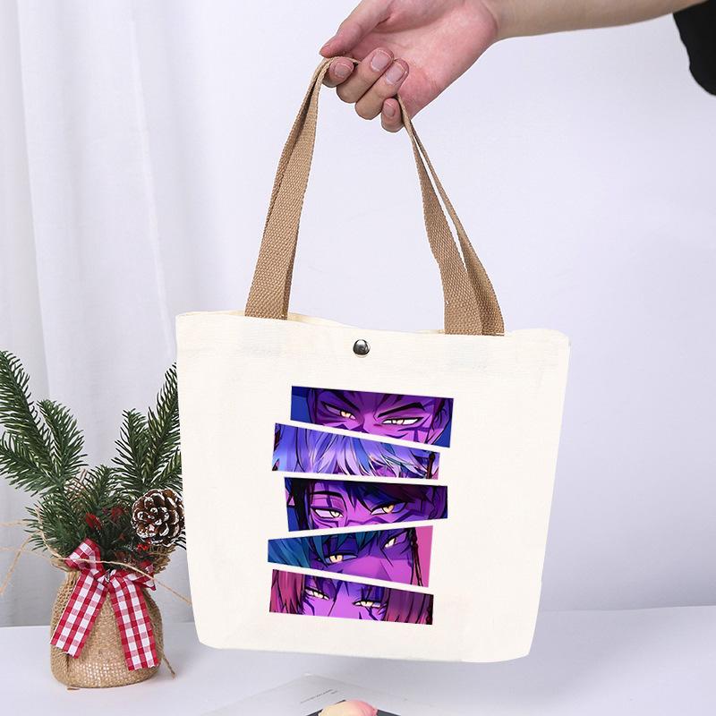 K-Pop Anime Cartoon Printed Student Large Capacity Portable Shoulder Bag Casual Canvas Bag