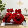 Red Rose Bed Sheets and Pillowcases for Double Beds Single 3D Flower Bedsheets Set with Pillow Case 2pcs 3pcs Queen Full Size