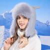 Winter Thickened Cold and Warm Hat Women's Plush Windproof Ear Protection Outdoor Riding Big Head Circumference Pullover Hat