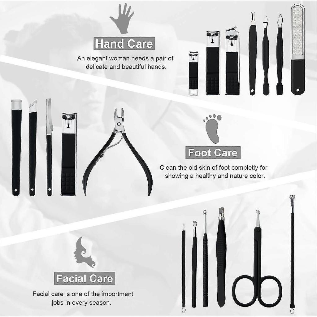 Professional Manicure Set, 18 Pcs Portable Nail Clippers Pedicure Set
