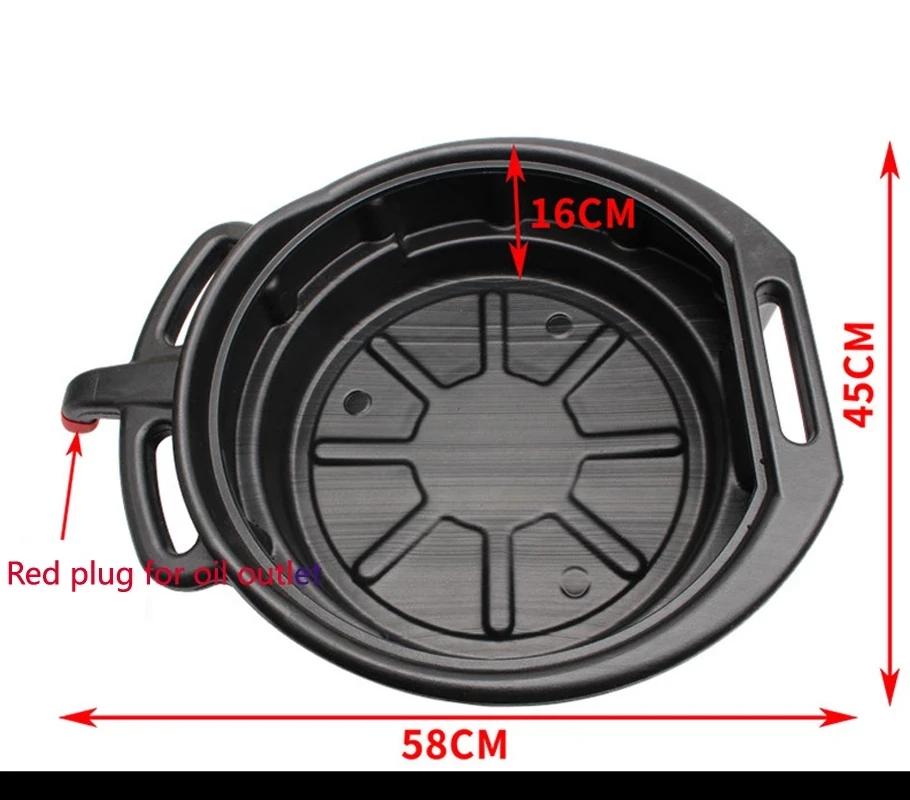 15 л поддон для слива масла, резервуар для сбора отработанного моторного масла с ручкой, поддон для сбора капель масла коробки передач для ремонта автомобиля, замены топливной жидкости, гаражный инструмент