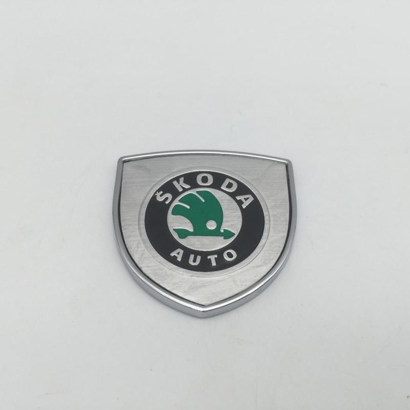 2pcs 3D Metal new for SKODA Car Body Window Fender side Emblem Badge Decal rear tail bumper trunk Sticker styling Accessories