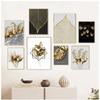 Gold Leaf Posters And Prints Cuadros Wall Art Pictures For Living Room Home Decoration Unframed Abstract Canvas Paintings