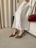 Women's Pointed Toe Thin Heel Ruffled French Style Elegant Unique Design Sandals - Perfect for Daily Wear
