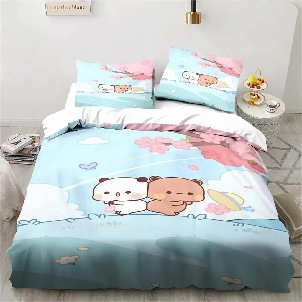 Cute Bubu And Dudu Cartoon Print All Season Twin Bedding Set Comforter Set Bed Duvet Cover Double King Comforter Cover