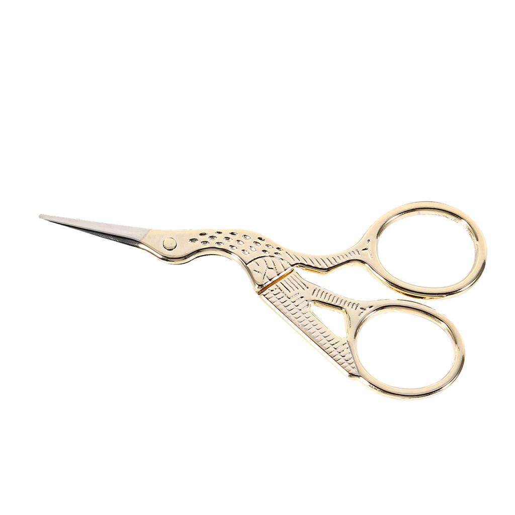 1 шт., швейные инструменты из нержавеющей стали для вышивки, ножницы в форме журавля, ножницы для вышивки крестом, золотые