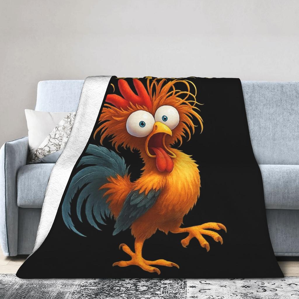 F-Caw-F Chicken Funny Fashion Blanket Fleece Decoration Multi-function Lightweight Throw Fashion Blanket for Bed Bedroom Plush Thin Quilt