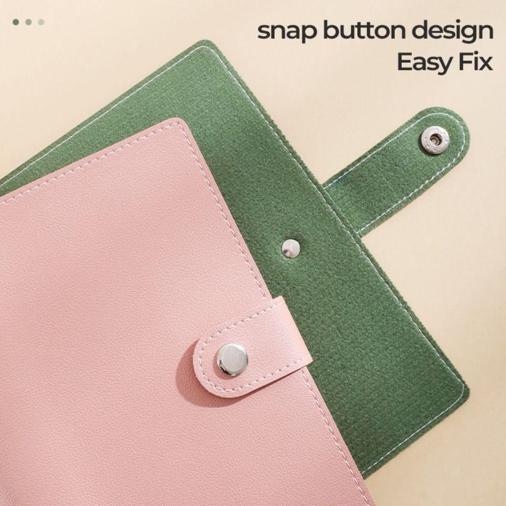 Macaron Money Organizer PU Leather Loose-leaf Notebook Durable Cash Saving Planner Planner