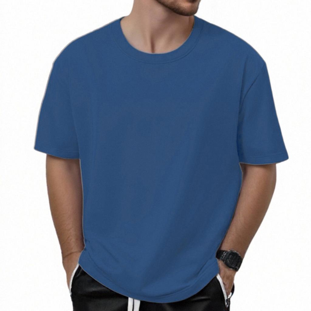 Футболка мужская 320G хлопок короткий рукав футболка мужская летняя свободная короткий рукав однотонный цвет непроницаемый хлопок