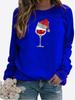 Autumn and Winter Women's Christmas Theme Printing Sweater Round Neck Long Sleeve Casual Sweatshirt Plus Size Top
