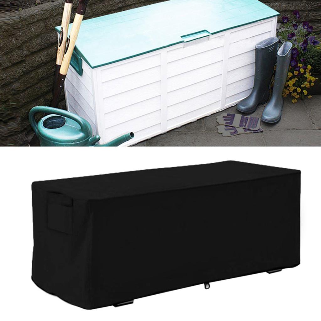 Waterproof Sturdy Covers Outdoor Deck Box Protective Cover Storage Benches Cover(Black)